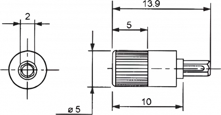 CA9MA5 - Potenziometer Drehknopf weiss Welle 10mm