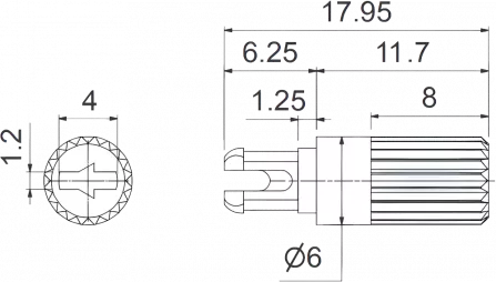 CA14A11 - Potenziometer-Drehknopf schwarz 11,7mm