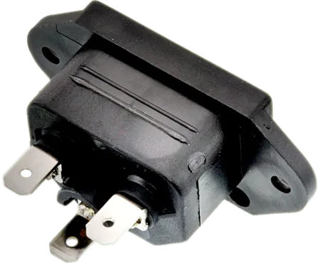 GSD781 - IEC Netz-Einbaustecker 10A Lochabstand=40mm mit Flachstecker 4.8mm