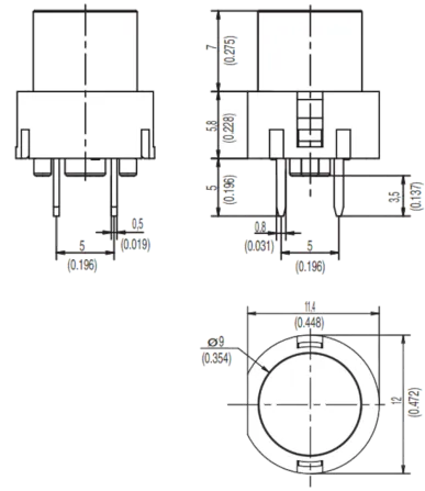 D6R40F1LFS-RT - Taster rund SPST-NO rot