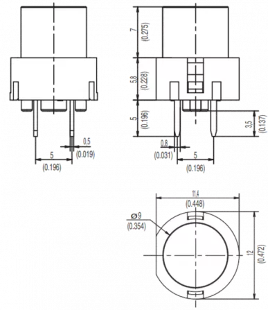 D6R10F1LFS-GR - Taster rund SPST-NO grau