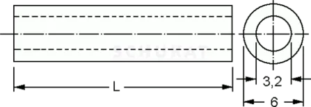 MDR3202 - Distanzrollen 3,2/2mm Messing vernickelt