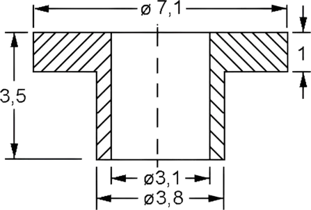 IN100WS - Isolierbuchsen 7,1mm für TO3+TOP3 (IB1) weiß