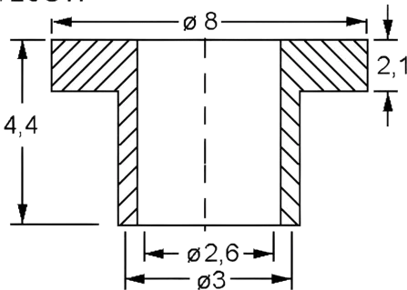 IN126SW - Isolierbuchsen 8mm für TO126 (IB12)