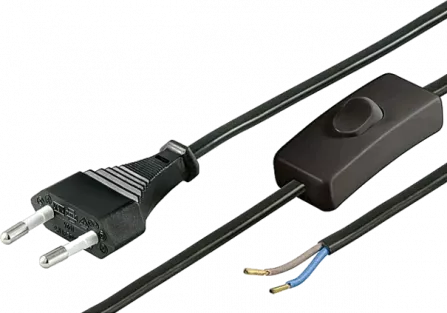 S1W-2/07/1.5BK - Euro-Netzk,Schalter 1,5m schwarz