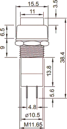 SX18RT - Push button with lock SPST-NO 125V/3A Red