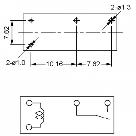 JE105DM - Relais SPST-NO 8A Uspule 5VDC 125R