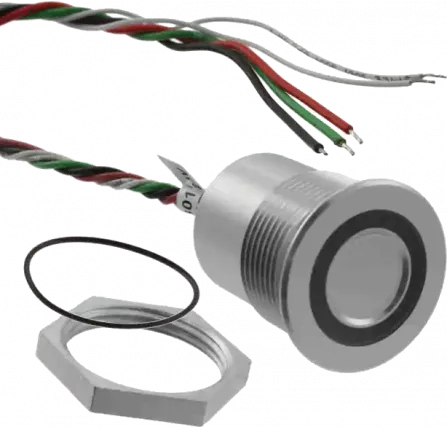 1241.3011 - Piezo-Drucktaster PSE-M27 Ringbeleuchtung rot/grün