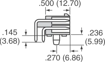 1-770969-0 - Nylonstiftleiste 6polig gewinkelt 4,14m