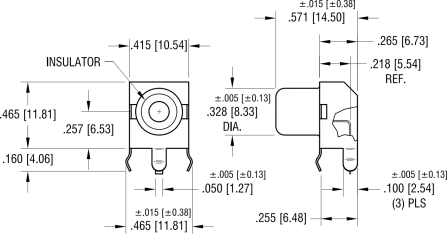 CC-132G-R - Cinch-Einbauprintbuchse vergoldet, rot