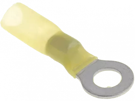 RIKA50600-S - Ring-Kabelschuh 6mm M5 gelb mit Schrumpfschlauch
