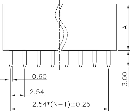 BL2/20Z - Femal Header 2x20 S-Off Straight Au P2.54