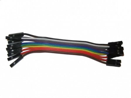 K-F/F-20R - 10 St. Testkabel, Jumper Wires F/F Buchse/Buchse 200mm farbig