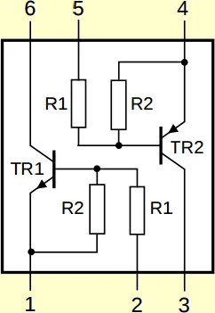 PUMB13 - PNP/PNP resistor-equipped transistors; R1 = 4.7 k, R2 = 47 k SOT363