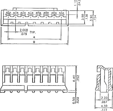 NSG20-6 - Nylon bush housing 6-Pole 2mm