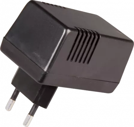 SSG100 - Gehäuse mit angespritztem Eurostecker und Luftschlitzen, Farbe schwarz