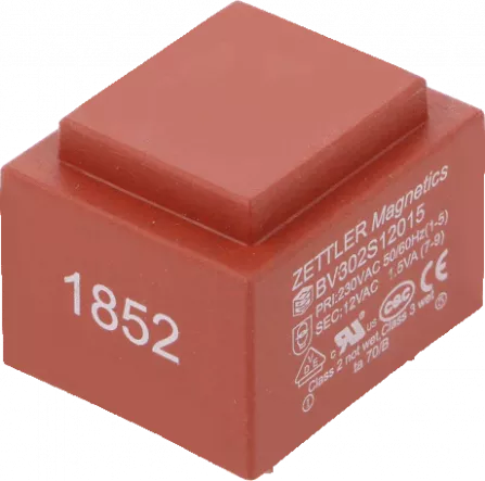BV302S09020ZU - Trafo vergossen 230VAC 9VAC 2VA 222mA