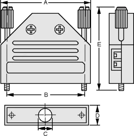 CGF9S - D-Sub-Hood 9-Pole Flip-Top