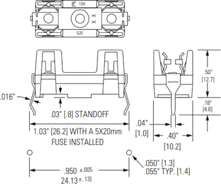 05200101Z - Fuse holder 5x20mm max 10A