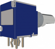 PTD902-2015F-B102 - Potentiometer carbon 2 sections 1 turn linear 10k (Audio) ± 20% shaft flattend 6mm L:15mm