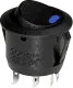 WIP12LED-BL - Rocker switch SPST250VAC 10A black blue LED