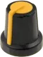 GMN-2YL - Miniature knob for potentiometershaft 6mm height 16mm black-yellow