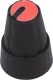 GTC6M-13X19-C - Drehknopf mit Anzeige; Kunststoff; Achse: Ø 6mm, Ø13x19mm scharz/rot