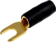 GKS-M4/10B - vergoldeter Gabelkabelschuh M4 10mm² isoliert, schwarz