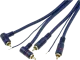 RCA-HQ2.500.2 - 2 gerade+2 abgewinkelte RCA-Stecker Verlängerung 5m blau