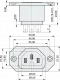 GSD4-4.8 - IEC Power Jack, Spacing=40mm, 4,8mm
