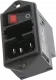 DD11.0123.1111 - IEC plug with rocker switch DPST 250VAC/10A red illuminated and with fuse holder