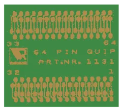 UP1131EP - Adapterplatine für 64pin-Quip 45x44mm