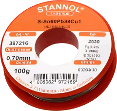 LZ3007-0100 - Lötdraht auf Rolle 2630 2,2% 0,7mm Sn60Pb39Cu1 100g