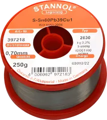 LZ3007-0250 - Lötdraht auf Rolle 2630 2,2% 0,7mm Sn60Pb39Cu1 250g