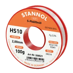 HS1010-0100 - Lötdraht auf Spule HS10 2,5% 1,0mm Sn60Pb40 100g