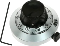 DIAL21111 - Präzisionsdrehknopf mit Zähler, Achse Ø6,35mm, 25.4x49.53mm