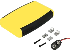 HA1553DYLBK-BAT - ABS-Gehäuse 147x89x25 gelb Batteriefach
