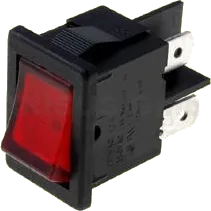 H8553VBNAF - Wippschaltalter 2xE/A 10A 250V sw/rt beleuchtet