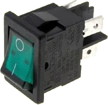 H8553VBNAE - Wippschaltalter 2xE/A 10A 250V sw/gn beleuchtet