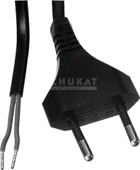 NKE200S - Eurostecker 2 m 30 mm abgemantelt mit Aderendhülsen schwarz