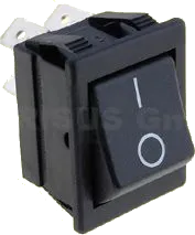 C1350AB01 - Rocker Switch DPST 16A 250V Black/Black