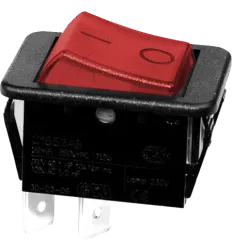 C1553AB01 - Rocker Sw. DPST 16A 250V Blk/Red Light.