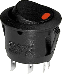 WIP12LED-RT - Wippenschalter 1xE/A 6A 250V sw/LED rot
