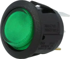 WIP14BGN - Wippenschalter DPST 10A 250V sw/gn beleuchtet