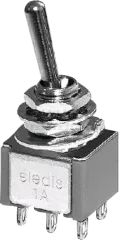 MS121 - Toggle Switch DPDT 125V 5A, Solder tags