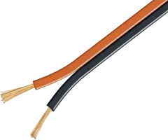 ZL205SW - Zwillingslitze 2x0,5 mm² schwarz/rot 100m