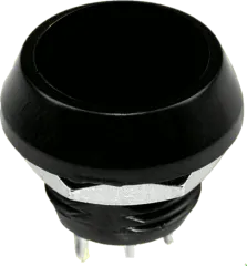 GQ12IP65-SW - Miniatur-Taster 2A IP65 Gehäuseausschnitt: Ø12mm schwarz