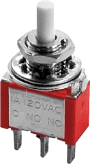 MDT8701S - Drucktaster SPDT 20VDC 20mA stehend Lötanschlüsse