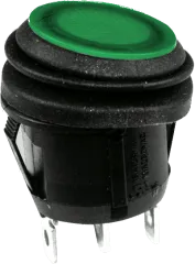 WIP12IP65BGN - Wippenschalter Gehäuseausschnitt: 20,2mm IP65, 250V beleuchtet grün