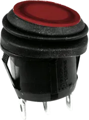 WIP12IP65BRT - Wippenschalter Gehäuseausschnitt: 20,2mm IP65, 250V beleuchtet rot